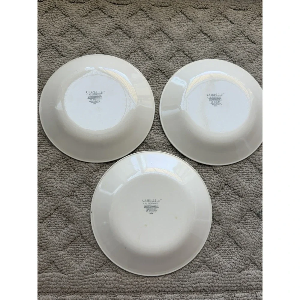 Corelle Colonial Blue Pink Ring Dinner Plate-set of 3